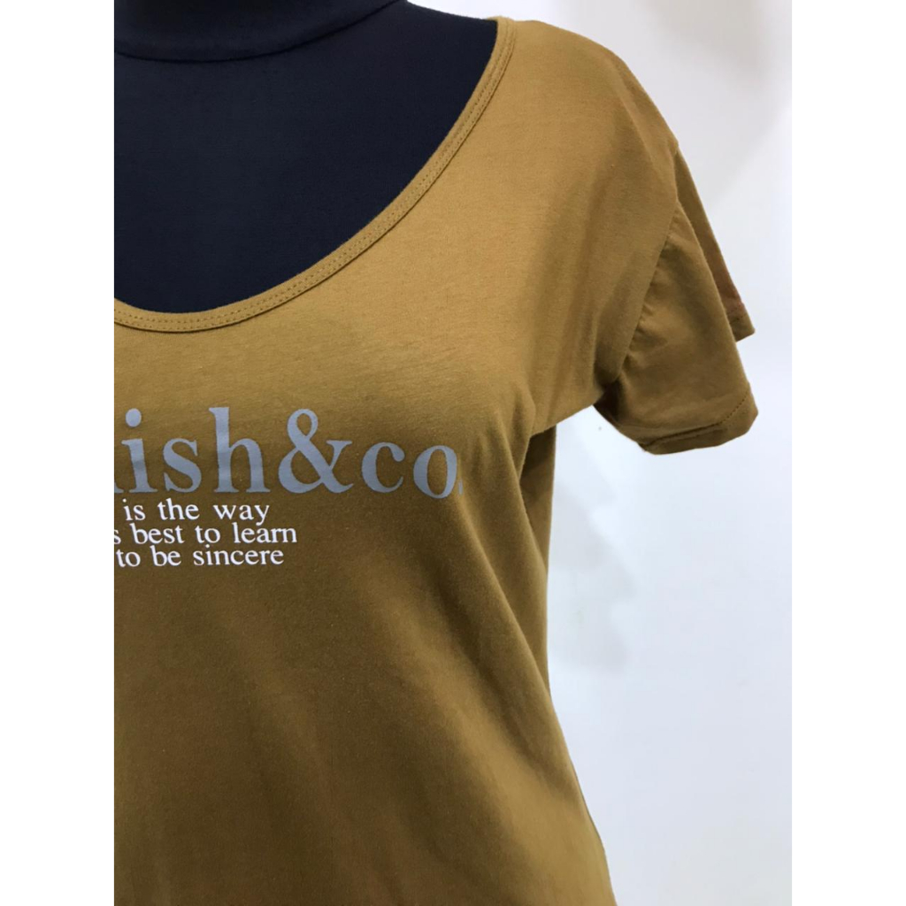 LIZ Kaos - Kaos Atasan Wanita Lengan Pendek Murah V neck