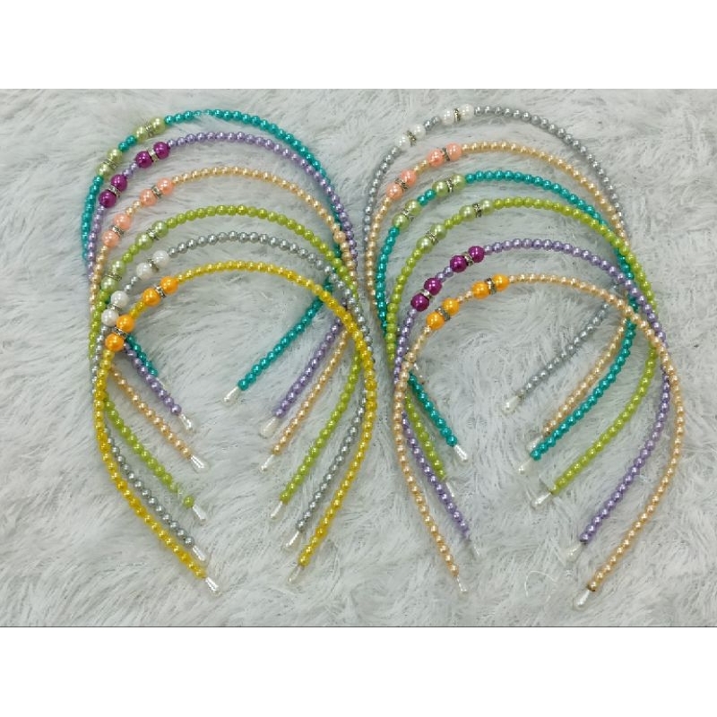 Bando mutiara warna warni / bando mutiara motif