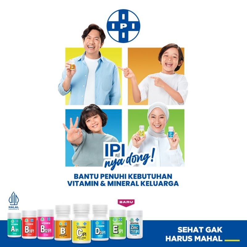 IPI Vitamin A B C D Zinc Botol 45 Tablet