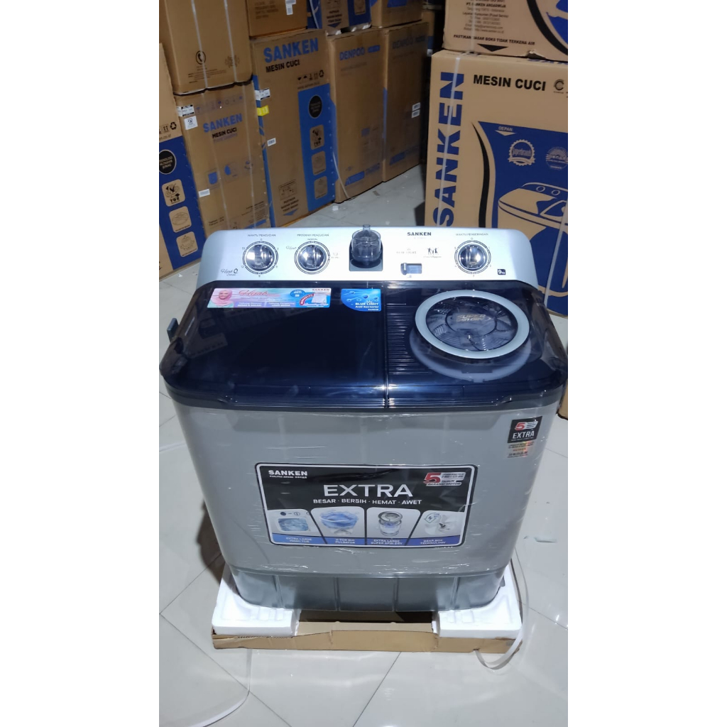 MESIN CUCI SANKEN TW 928 HGY 9KG 2 TABUNG TW-928HGY 9KG X-TOR