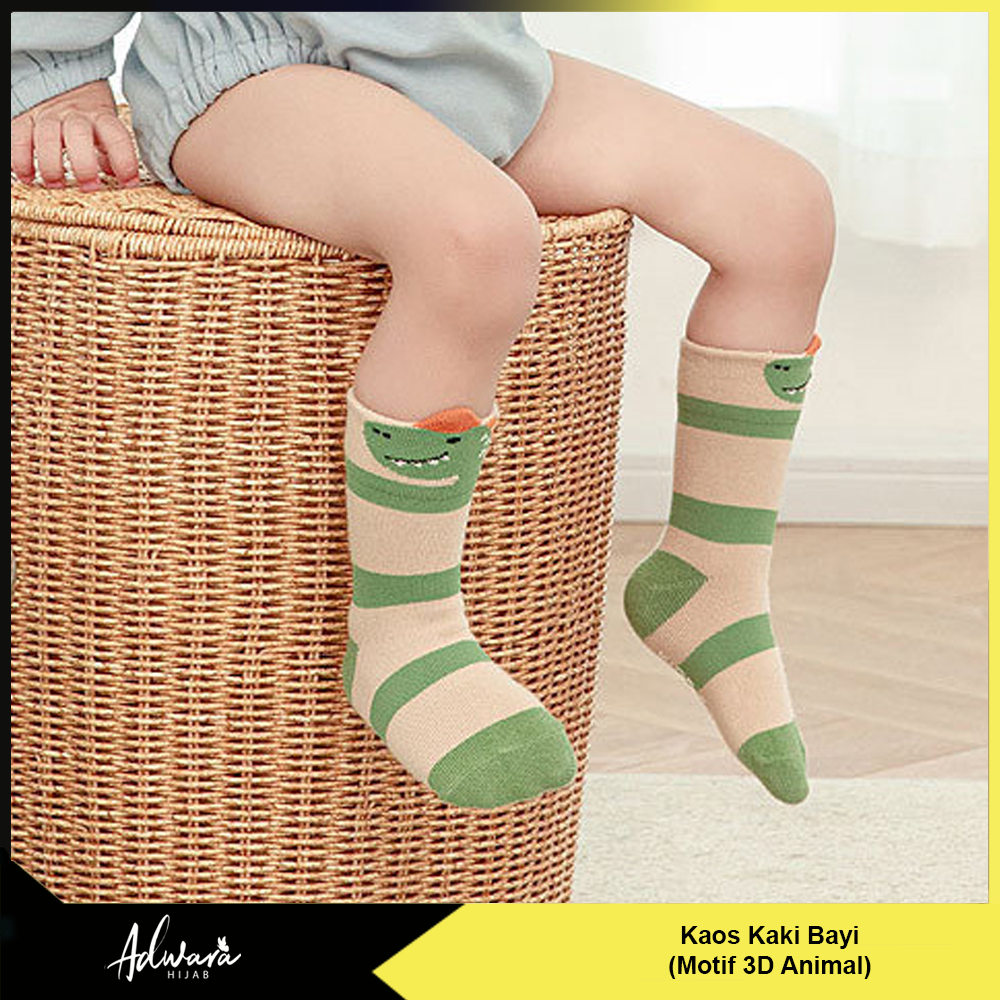 Kaos Kaki Bayi Anti Selip Motif Animal Cute Panjang Sebetis Anak Kualitas Import