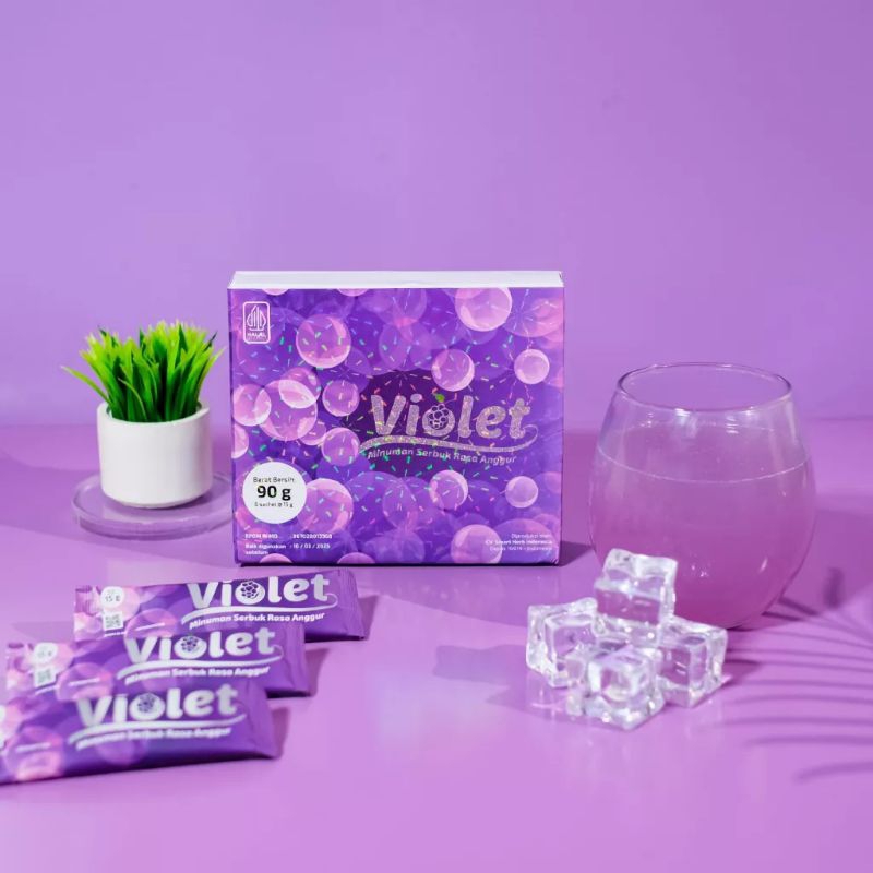 VIOLET KOLAGEN BASU 1 BOX ISI 6 SACHET - COLLAGEN GLUTATHIONE BAGUS