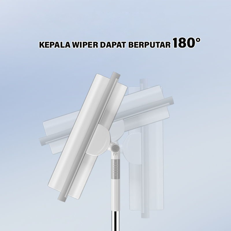 MARKAS88 Alat Pembersih Kaca Tongkat Pembersih Kaca Teleskopik Wiper Jendela 2in1 Glass Cleaning Brush