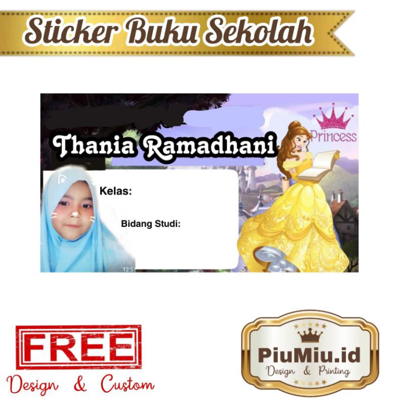 

(ISI 50 PCS) STICKER BUKU SEKOLAH MOTIF PRINCESS