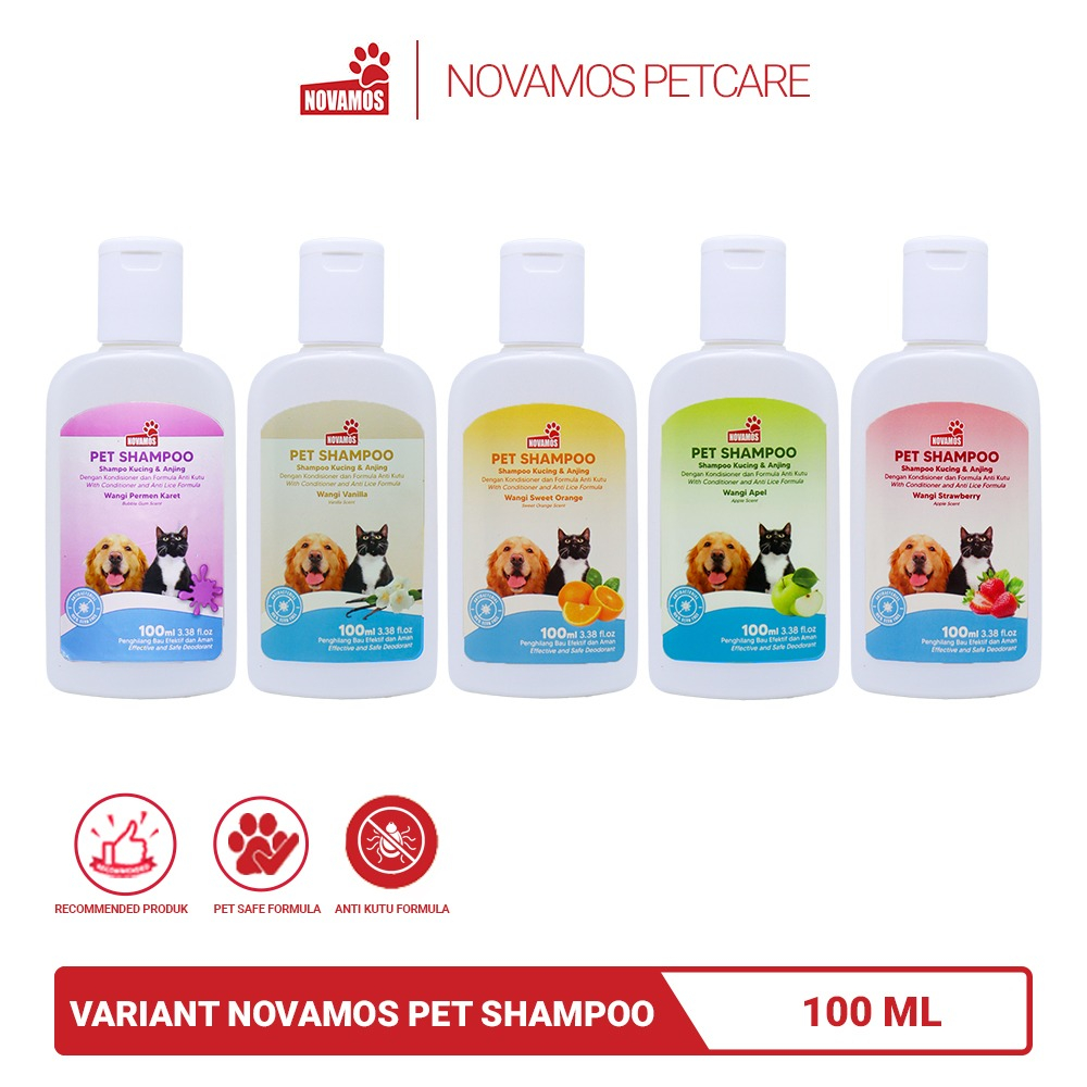 NOVAMOS Shampoo Kucing Conditioner - Shampoo Anjing 100 ML APEL