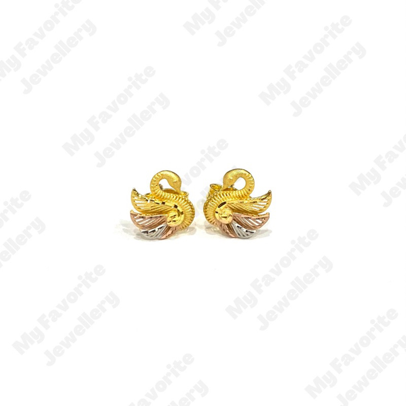 Giwang Swan Warna Emas Asli Kadar 700