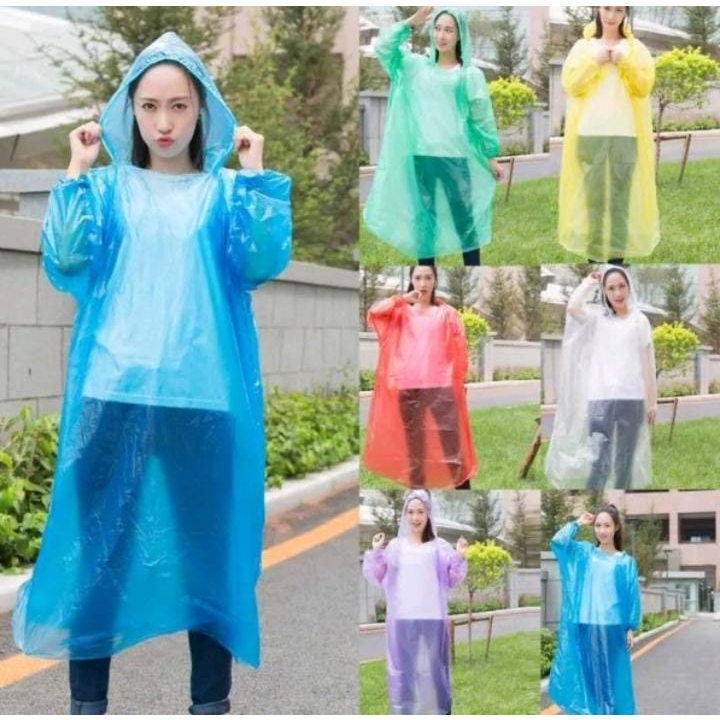 JAS HUJAN PLASTIK SEKALI PAKAI / DISPOSABLE EMERGENCY RAINCOAT / MANTEL HUJAN