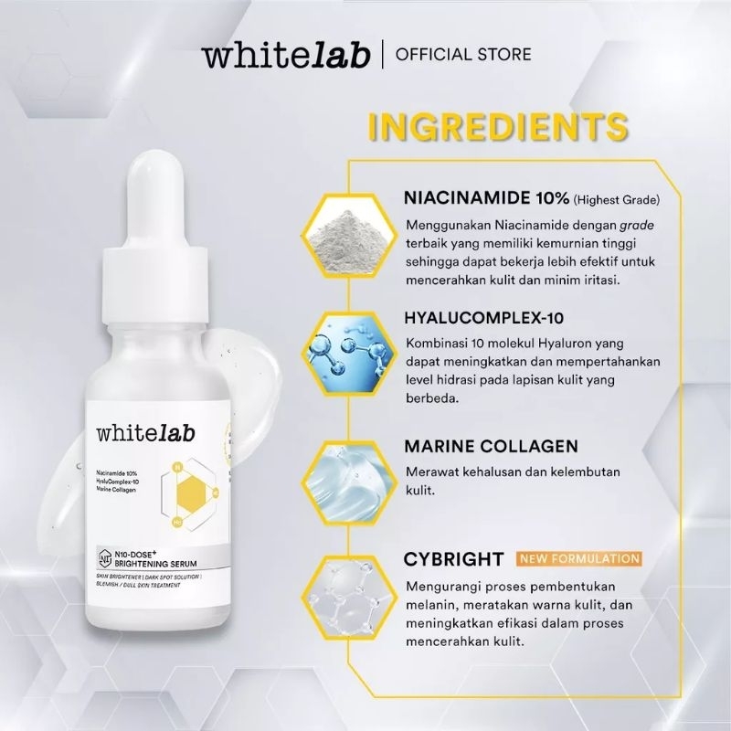 𝐑𝐀𝐃𝐘𝐒𝐀 - Whitelab N10 Dose+ Brightening Face Serum 20ml