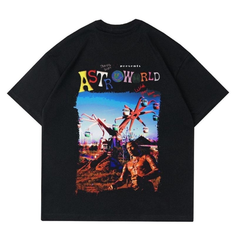 TSHIRT ASTROWORLD TRAVIS SCOT BLACK | KAOS ASTROWORLD TRAVIS SCOT UNISEX