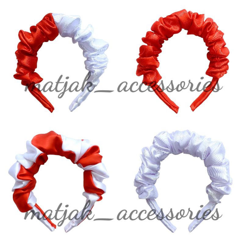 Bando Bendera Merah Putih Indonesia Scrunchie Atribut Perlengkapan Lomba Hari Kemerdekaan