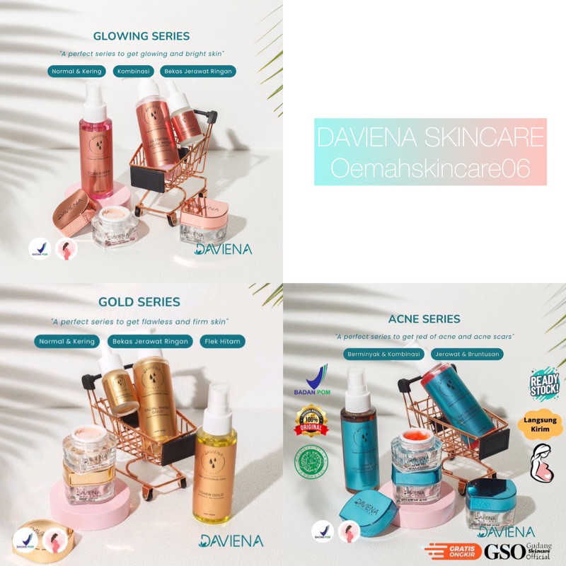 PAKET WAJAH DAVIENA SKINCARE GOLD GLOWING ACNE