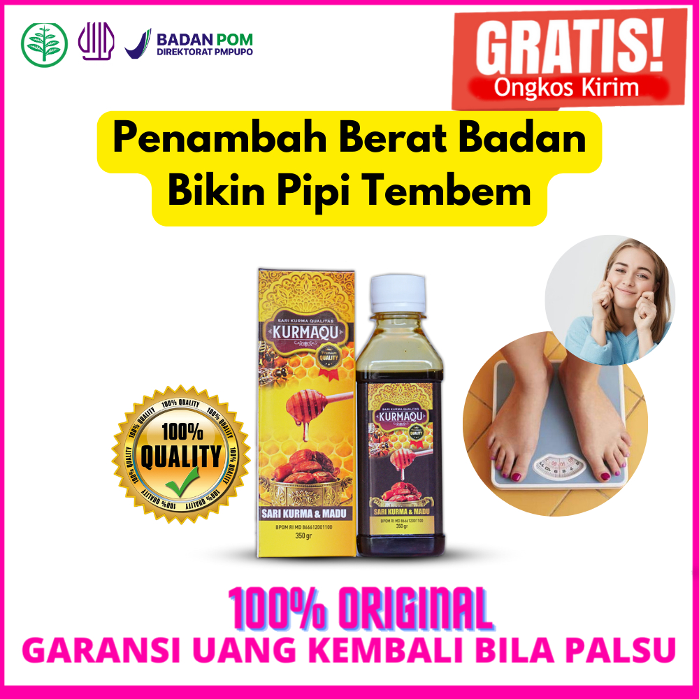 Madu buat pipi tembem,pipi cabi, chubby, penggemuk badan pria dan wanita- Kurmaqu Sari Kurma Herbal 