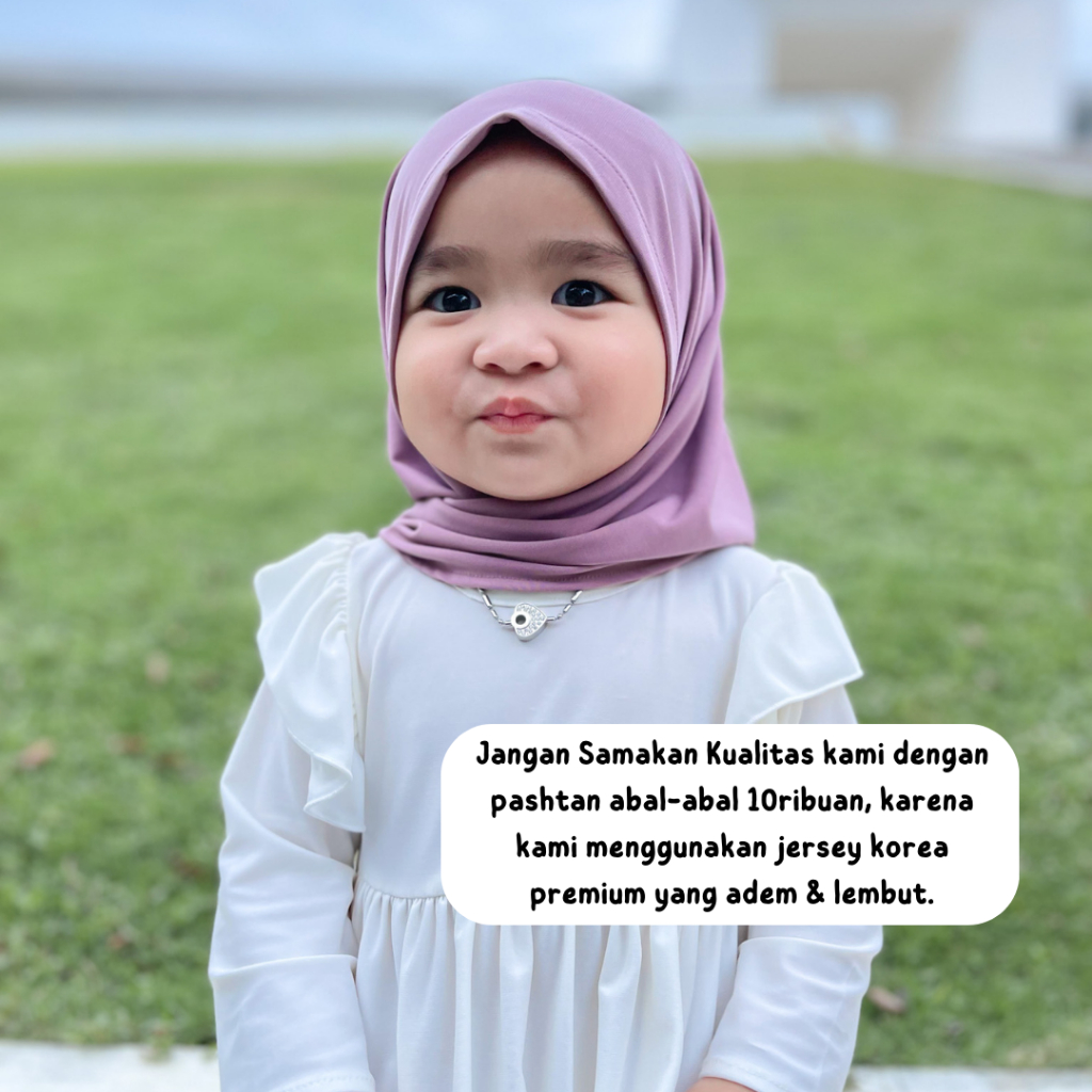 HoneyBlossom - Hijab Segitiga Instan Anak Perempuan 1-7 tahun Jersey Grade A