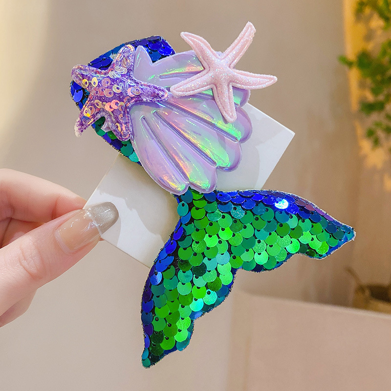 COD Jepit Rambut anak Mermaid glitter Korea Kartun jepitan rambut Lucu Hair Claw Anak Aksesoris Rambut