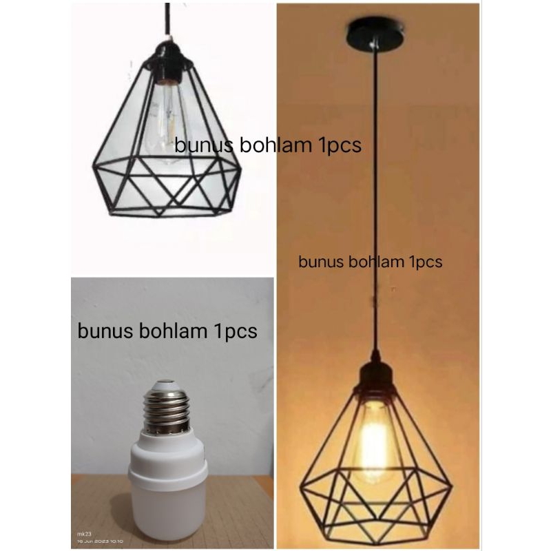 lampu gantung satuan bonus bohlam1pcs