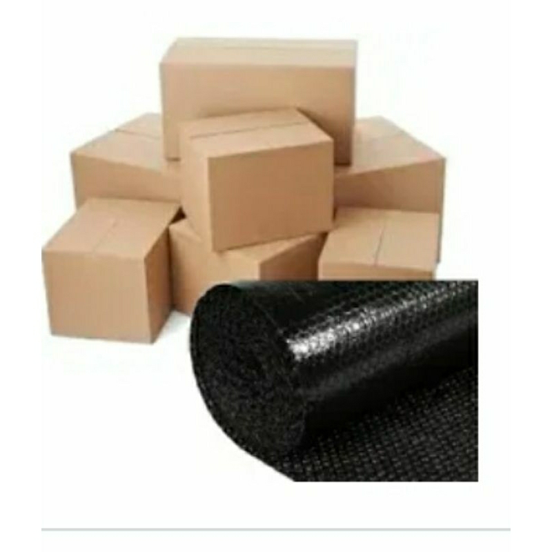 

kardus + bubble wrap tambahan