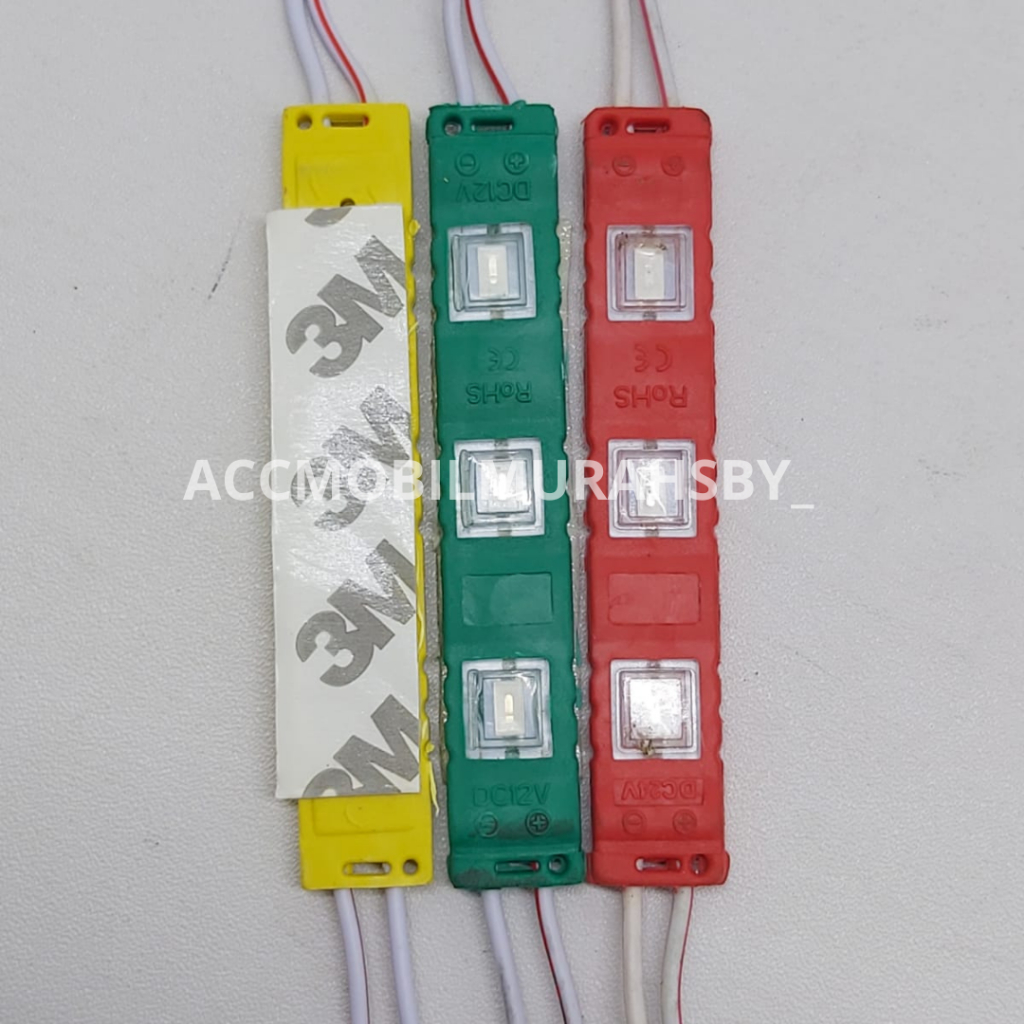 Modul LED 3 mata Panjang 24volt/12volt harga per 5 pcs