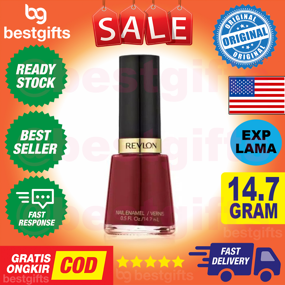 REVLON NAIL ENAMEL POLISH KUTEK CAT KUKU WARNA INTENS DAN TAHAN LAMA 14.7 ML - 023 MOONLIT MAUVE