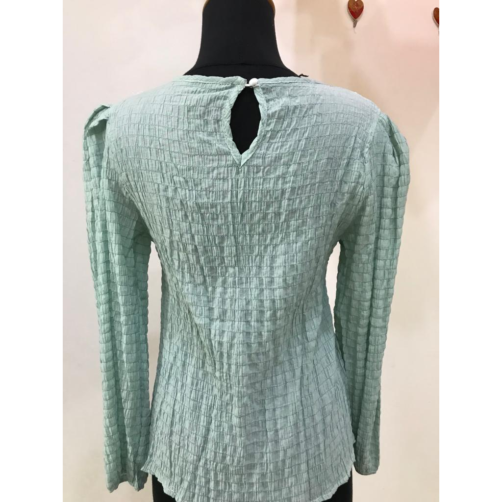 LIZ Blouse Crinkle Vest rajut - Atasan Lengan Panjang