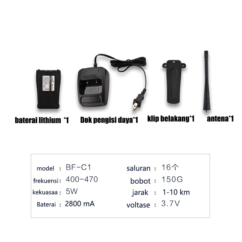 Walkie Talkie BaoFeng 888S Waterproof Portable Walky Talky Jarak Jauh 10km(Max) 2 Way Radio Walkie Talkies HT Handy Talky Radio Set With Charger / Headset