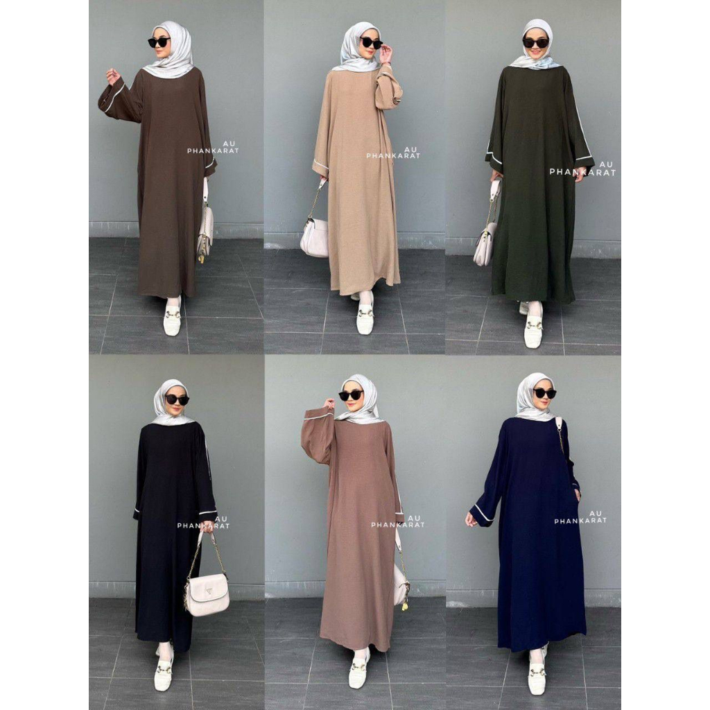 LONG MAXI PHANKARAT BANGKOK WANITA MAXY DRESS OBLONG WHITE LINE PREMIUM IMPORT THAILAND BKK PREMIUM 