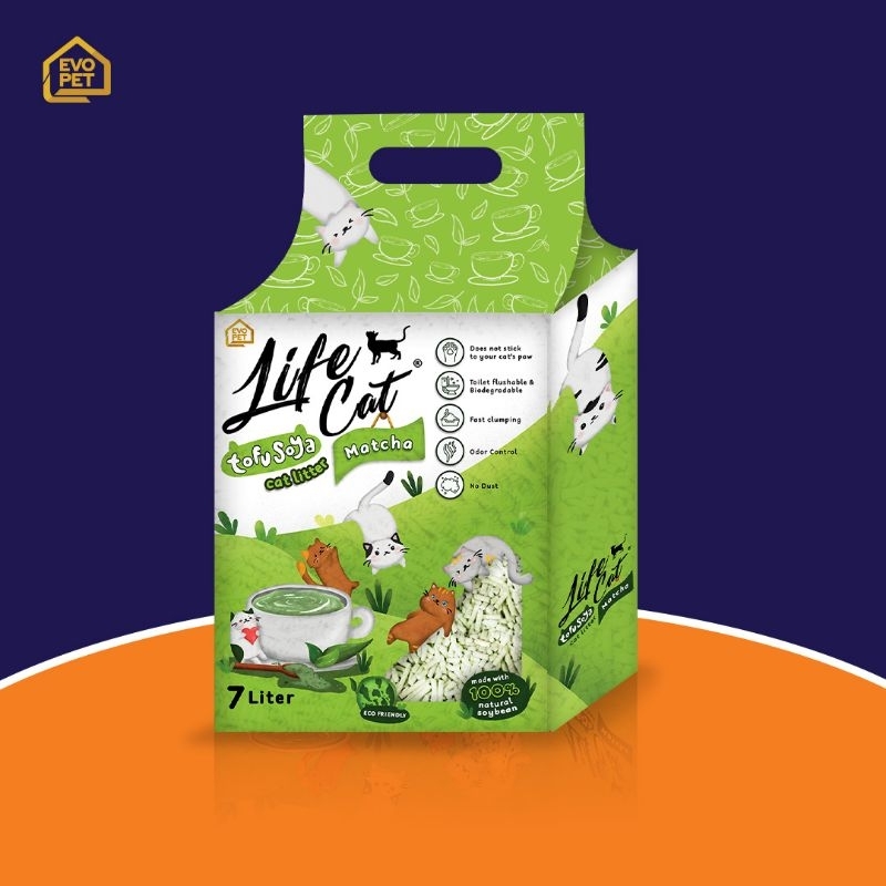 LIFE CAT pasir Kucing Gumpal Wangi Life Cat Tofu Soya cat Litter 7L / life cat soya tofu 7L / pasir kucing soya tofu/ life cat soya Tofu 7L pasir kucingSoya 7L/ Life Cat Tofu Soya pasir kucing gumpal wangi 7L organic