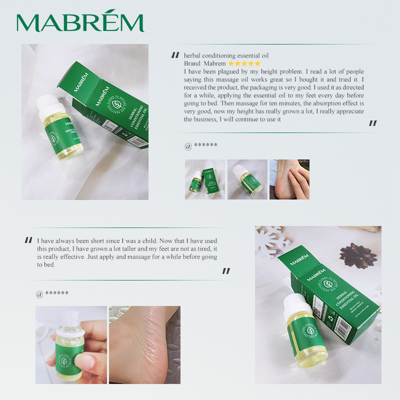 Mabrem Minyak Peninggi Badan 10ML-Height Growth Herbal Essential Oil Body Height Increased