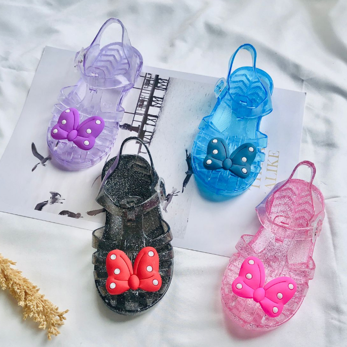 Sandal Jelly Glitter Minnie Mouse Untuk Anak Perempuan Bahan Karet Model Lucu Kualitas Import