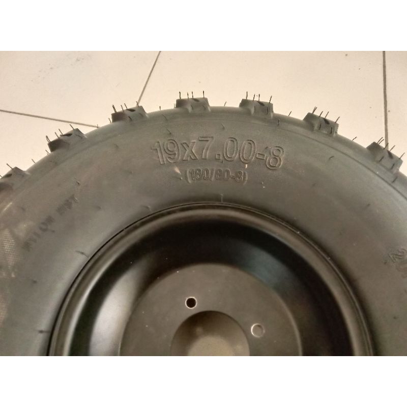 Ban ATV ring 8- Ban luar ATV UK.19x7-8 Tapak Ofroad set Velg PCD Kecil