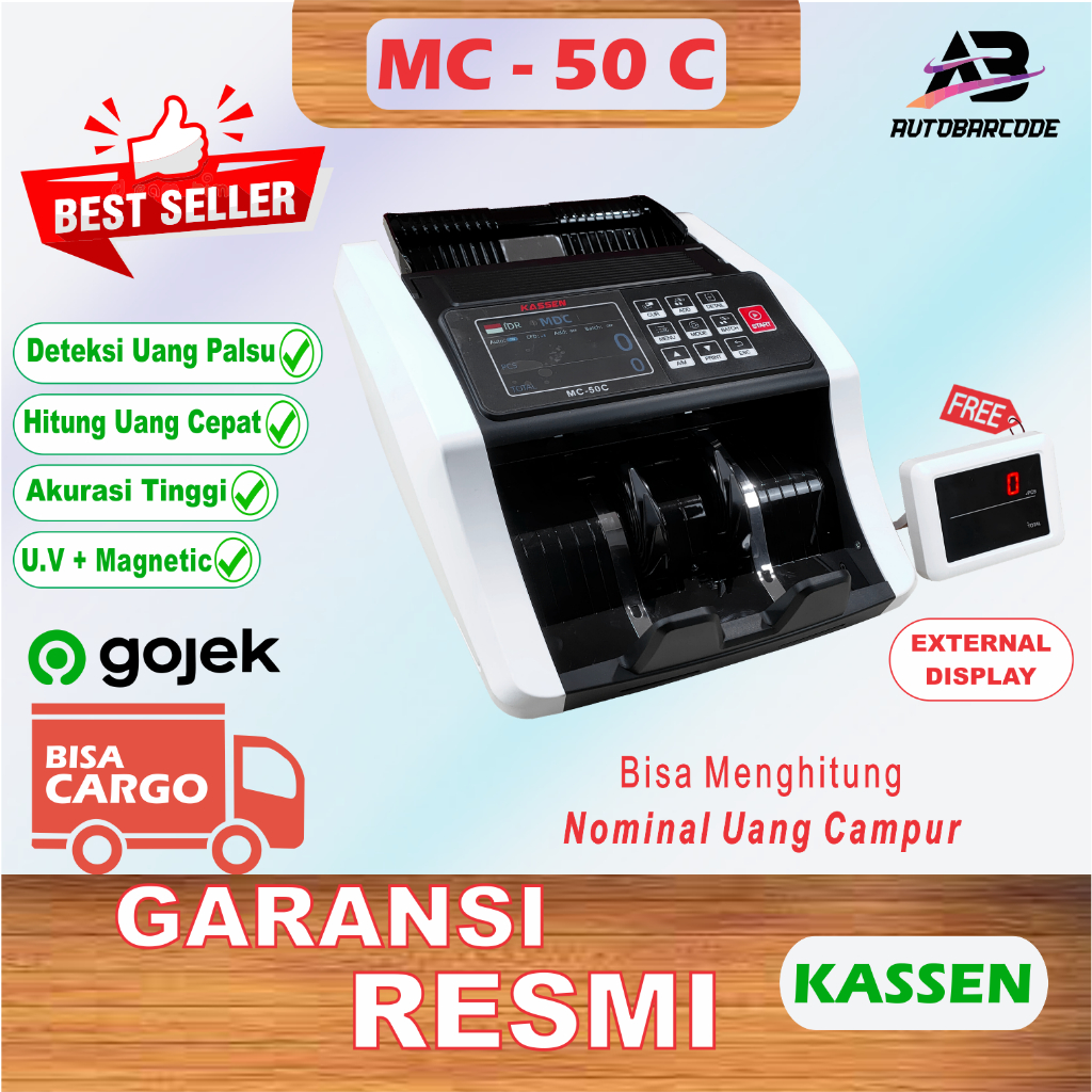 Mesin Penghitung Uang Campur KASSEN MC-50C / MC50C / MC 50 C Hitung uang Emisi Uang Baru dan Lama