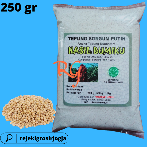 Tepung Sorgum Putih Organik kemasan 250 GRAM/Tepung Biji Sorgum Putih Organik kemasan 250 GRAM/Tepun