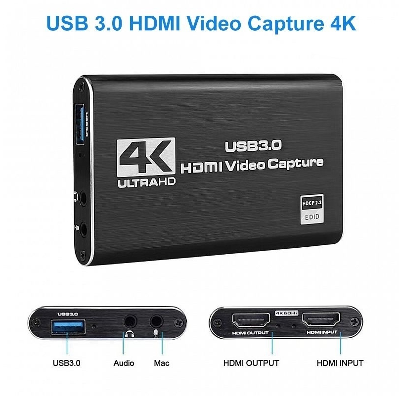 SKU-1310 HDMI VIDEO CAPTURE USB 3.0 LOOP OUT WITH AUDIO 4K 1080P 60FPS