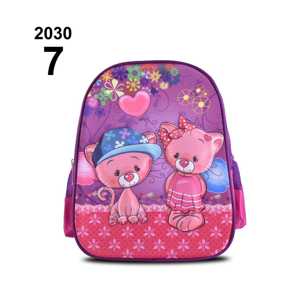 ( DHB )Tas Anak Cartoon Embos Import  Cewe Cowo Paud Tk  2030 - 13Inchi Full Embos Timbul  /  Free Kaos Kaki