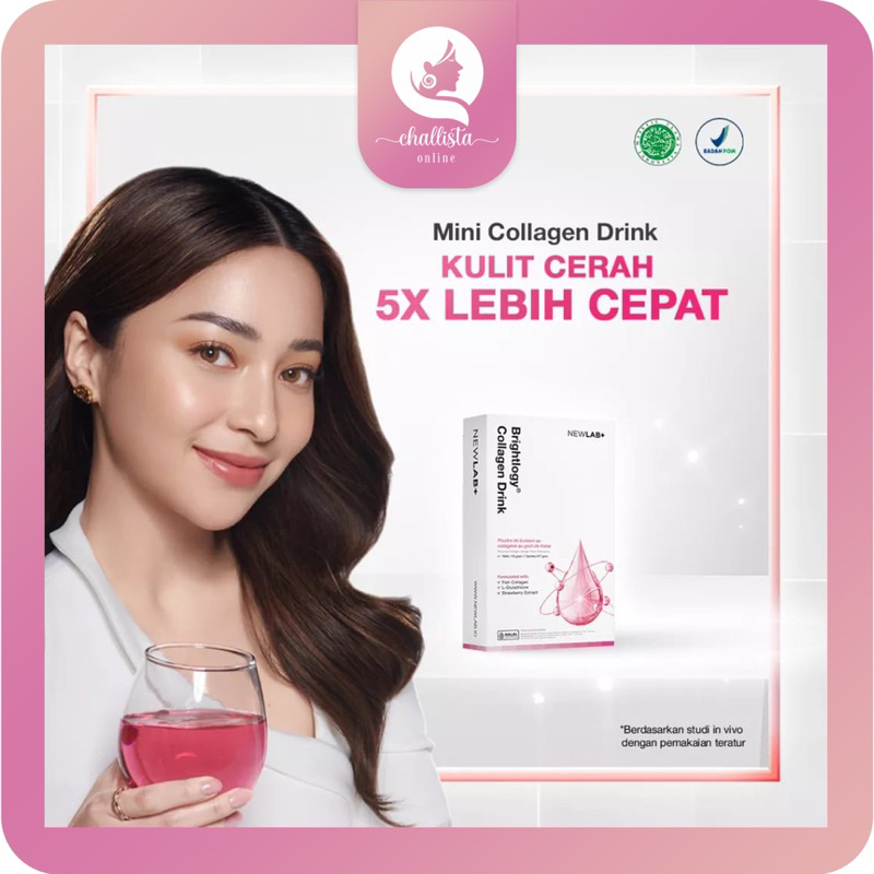 BEAUDELAB |BRIGHTOLOGY |COLAGEN | NEWLAB |New Lab KOLAGEN ORI Pemutih Badan Cepat | Colagen Beauty Drink | powder drink rasa strawberry 5 in 1 beauty elixir beautylab.inc diet dan detox