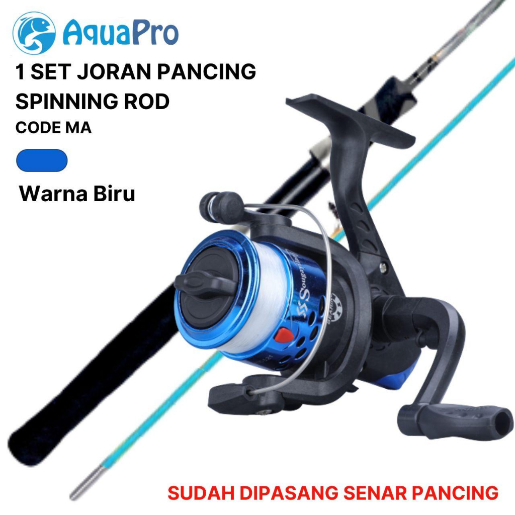 Paket Set Joran Pancing Spinning JM 1.20m / 1.35m / 1.50m Reel Pancing Series BH200 Spinning Rod Sudah Termasuk Senar Pancing