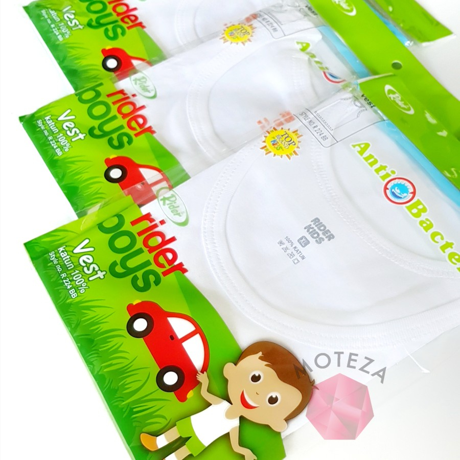 ISI 3 pcs - Kaos Dalam Singlet Anak Laki Katun - Rider Boys R 224 BB