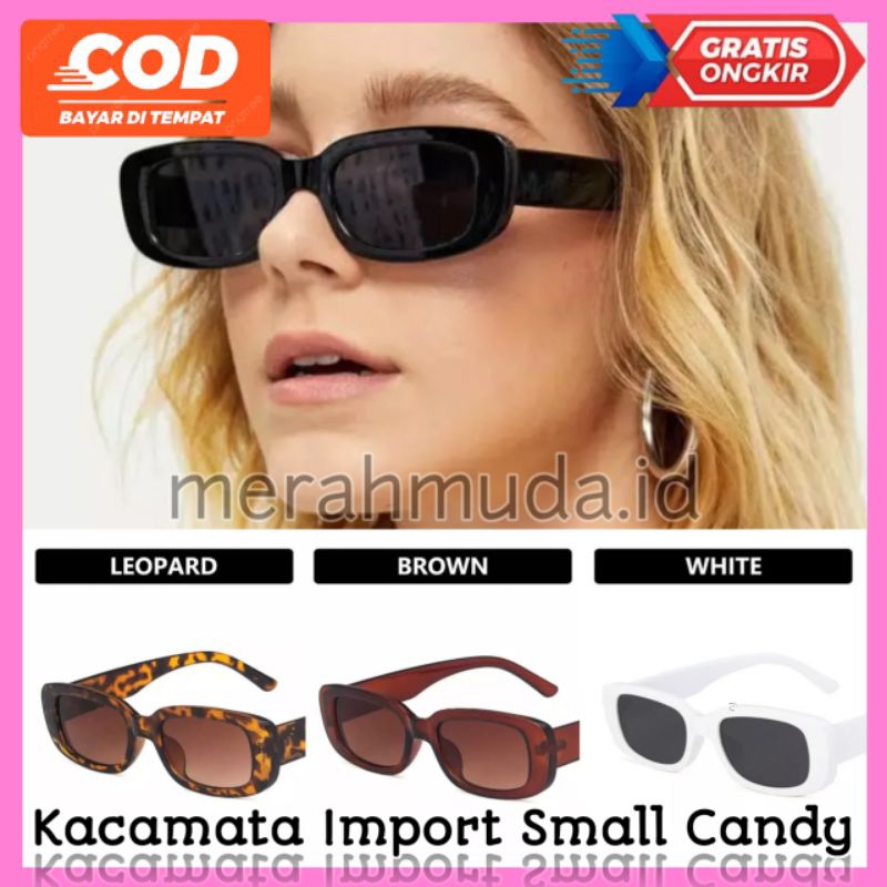 Kacamata GM04 INS Hot Impor Oval Korea Fashion Segiempat Kaca Mata Kucing Hitam Wanita dan Pria Sung