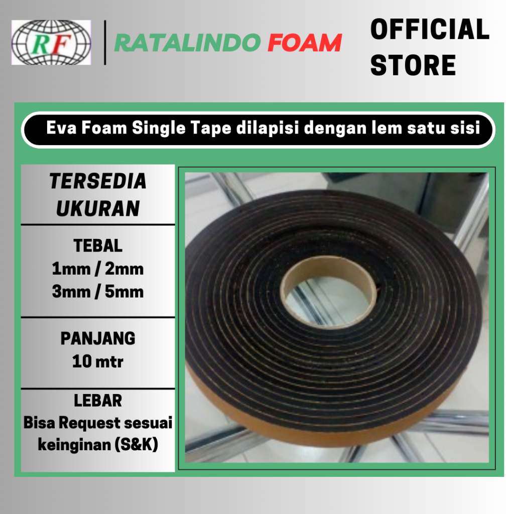 Eva Foam Tape 5 mm x 10 Mtr Eva Foam Single Tape Lem satu sisi