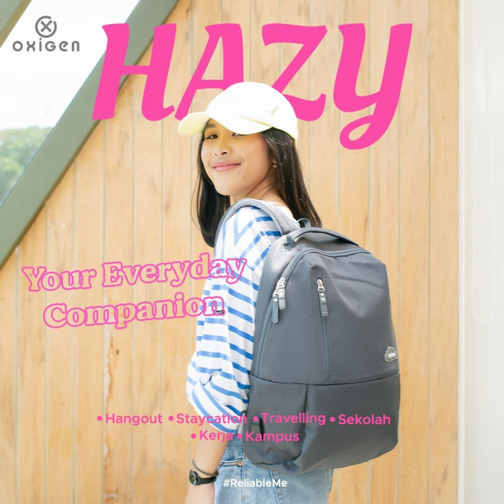 Tas Ransel Backpack Laptop Port USB Oxigen Original Hazy