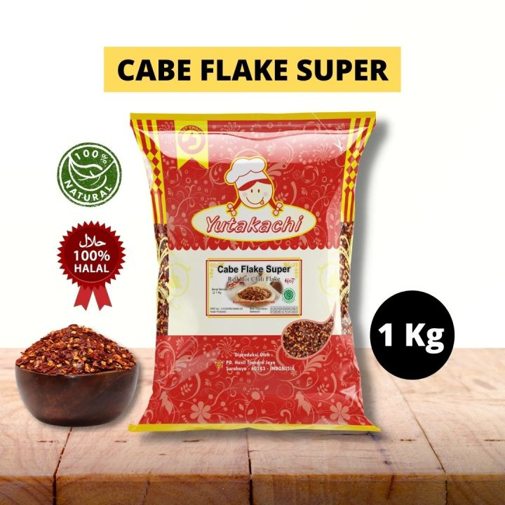 CABE FLAKE BUBUK 500 gram YUTAKACHI (GARLIC POWDER, PUSAT BUMBU, REMPAH ALAMI, BALADO, CABE BUBUK)