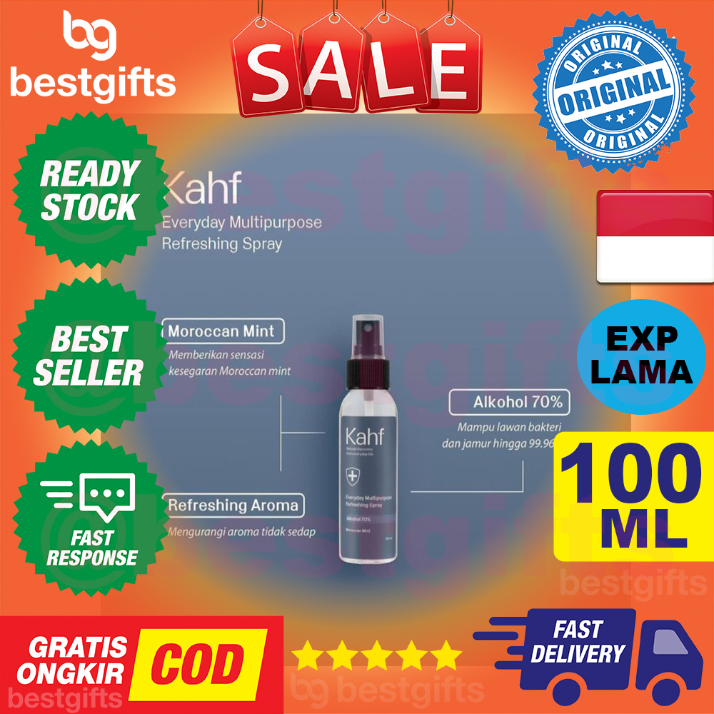 KAHF EVERYDAY MULTIPURPOSE REFRESHING SPRAY MENGHILANGKAN AROMA TIDAK SEDAP PADA TANGAN DAN KAKI 100 ML