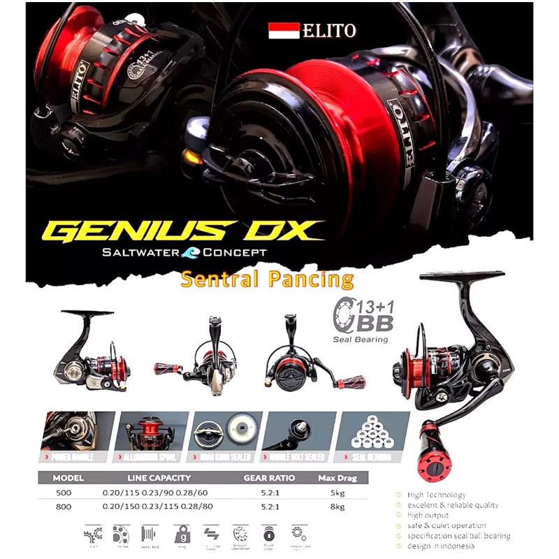 Reel Spinning Elito Genius DX 500 DX 800