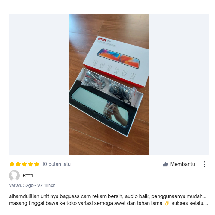 Lenovo V7 Plus Pro Dash Cam 3K Full HD Car DVR Mobil Kamera Spion