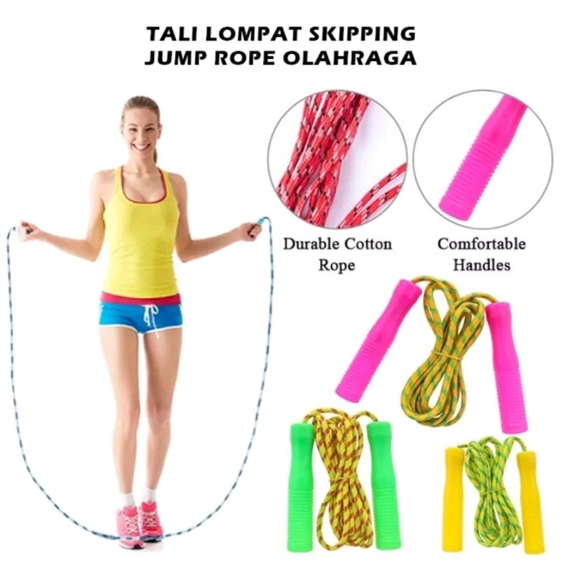 Tali Lompat Skipping Olahraga / Tali Loncat Jump Rope Bakar Kalori Exercise Gym Fitness Exercise Skiping Alat Cardio