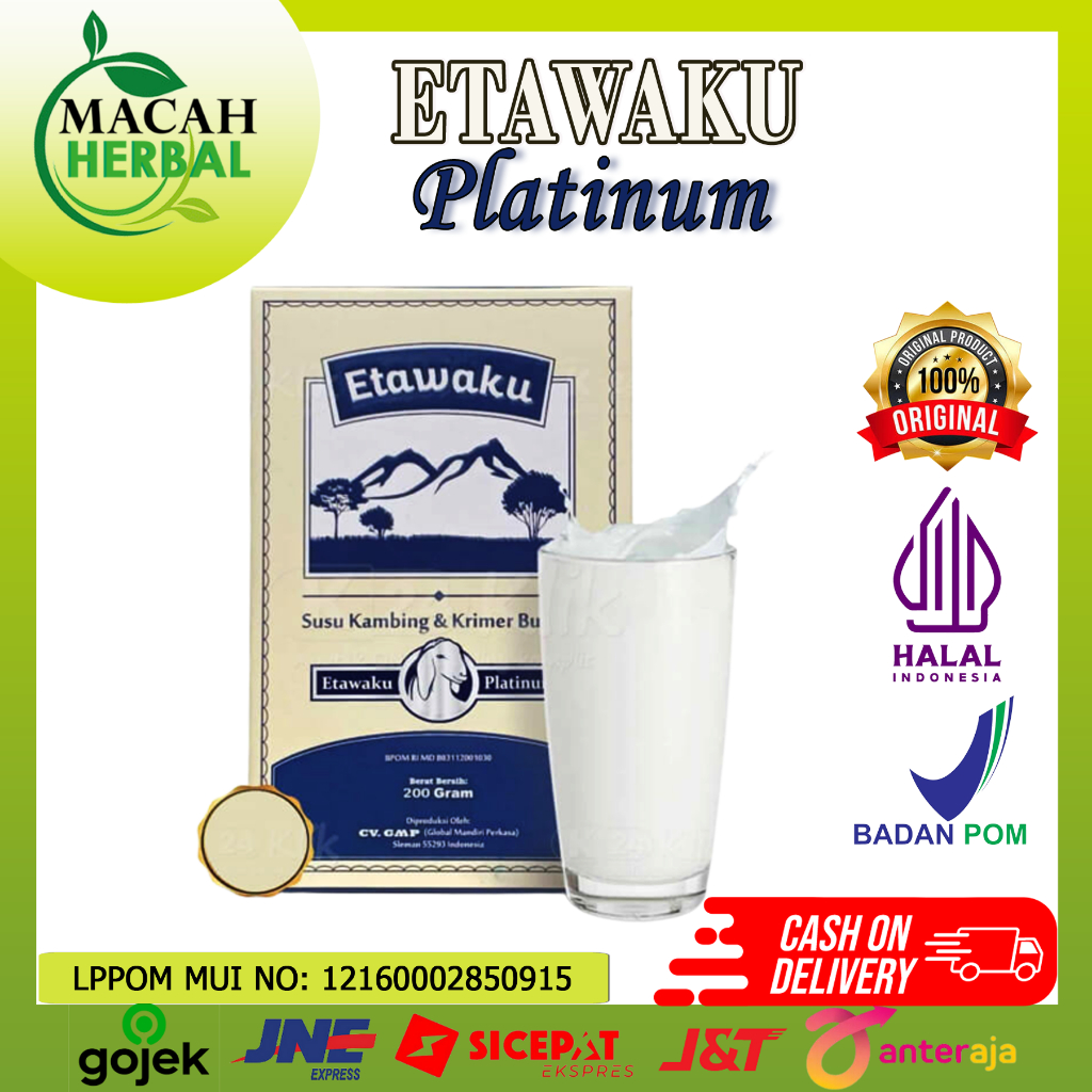 

MACAH HERBAL - Susu Kambing Etawaku Platinum - Krimer Bubuk Penambah Kalsium Padatkan Tulang Asma Anemia Tingkatkan Daya Tahan & Imunitas Tubuh