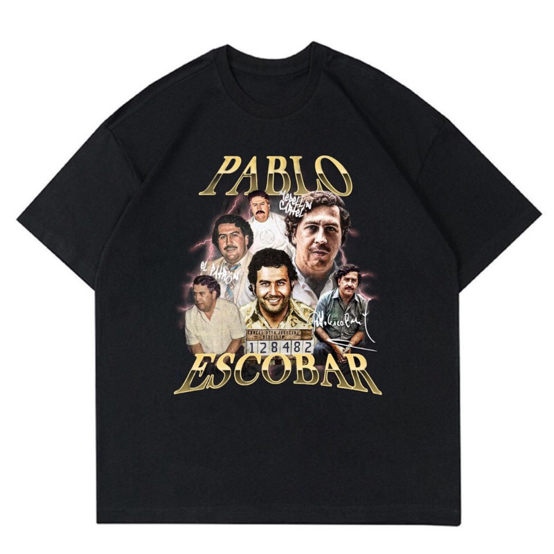 KAOS PABLO ESCOBAR - MEBELLIN CARTEL | T-SHIRT PABLO ESCOBAR VINTAGE | BAJU HITAM PABLO ESCOBAR OVER