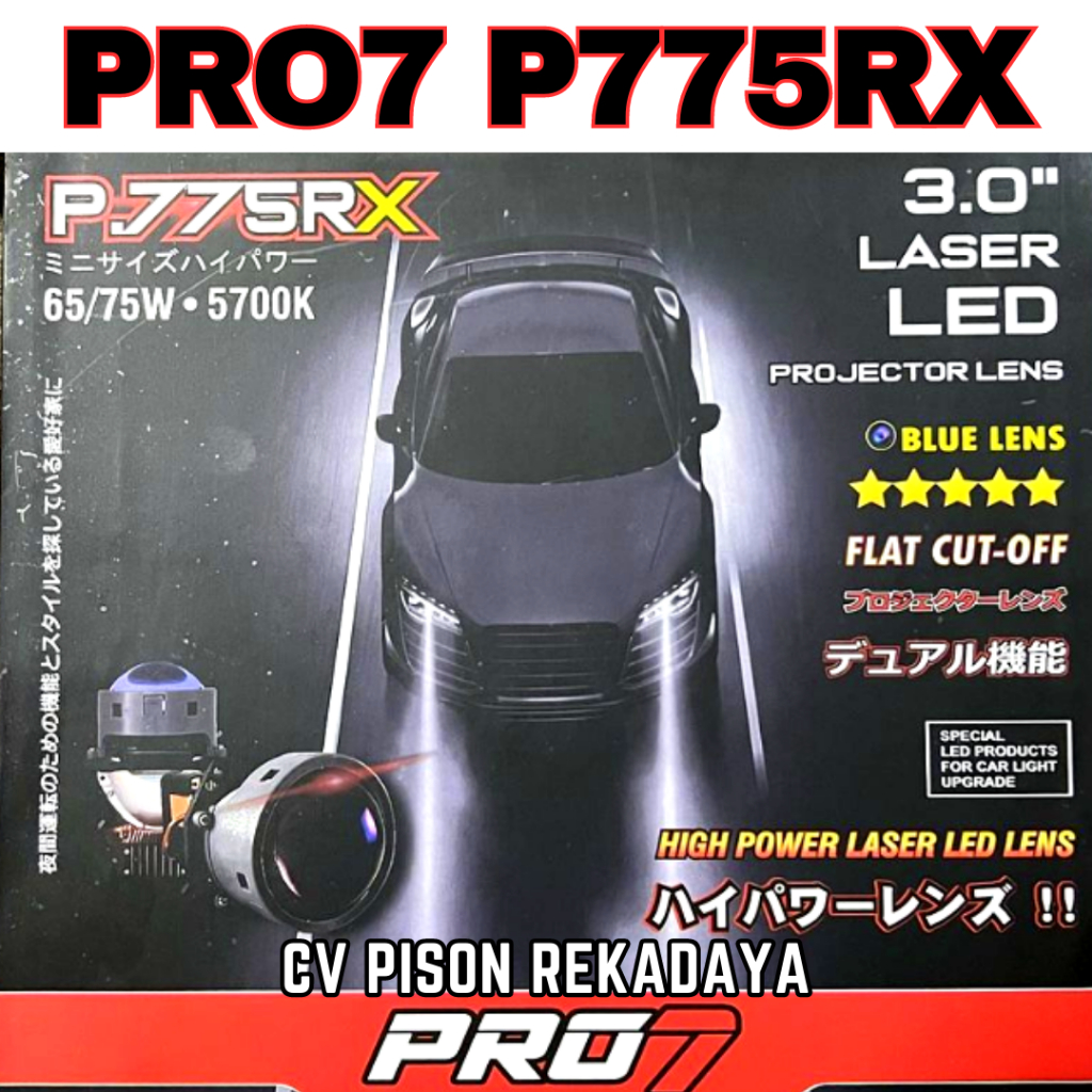 Projector Biled PRO7 P775RX Pure Laser LED Blue Lens Hi Low Headlamp Mobil Motor
