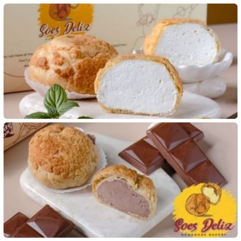 

KUE SUS CHOUX SOES DELIZ ISI 10 VANILLA & COKLAT