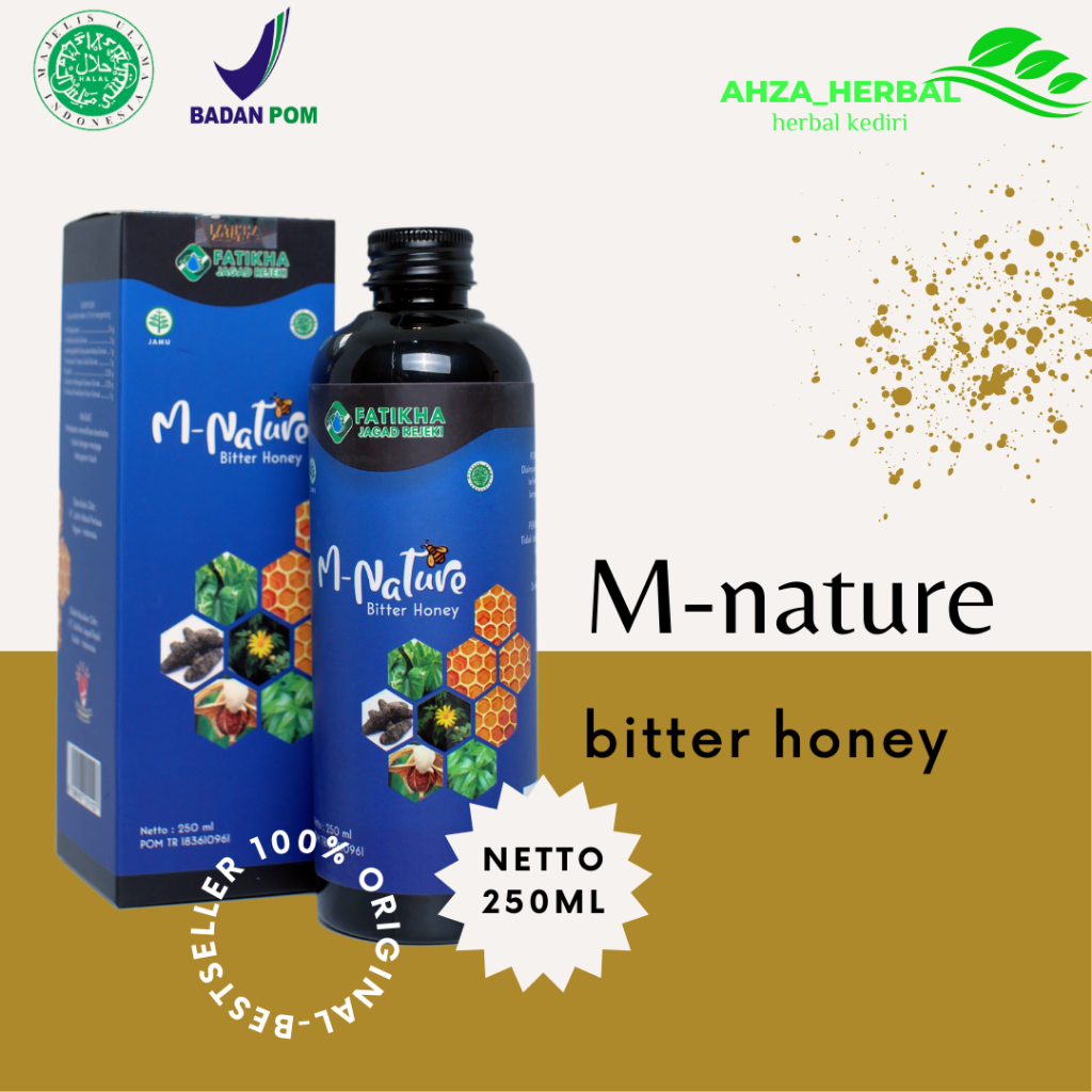 Madu Pahit M-Nature | Madu Herbal Asam Lambung | Madu Hitam Asli