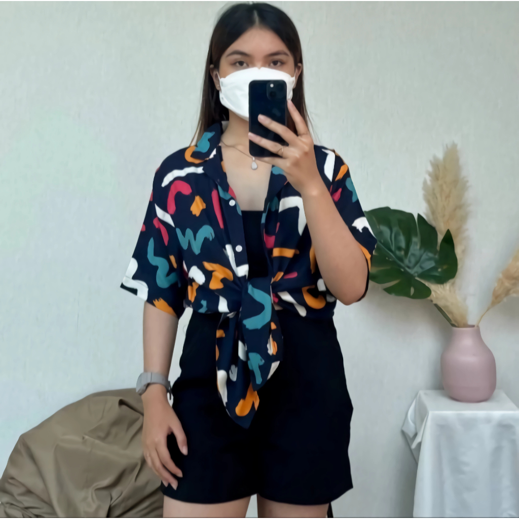 Kemeja Pantai Hawai Rayon Wanita Kemeja Pantai Kasual